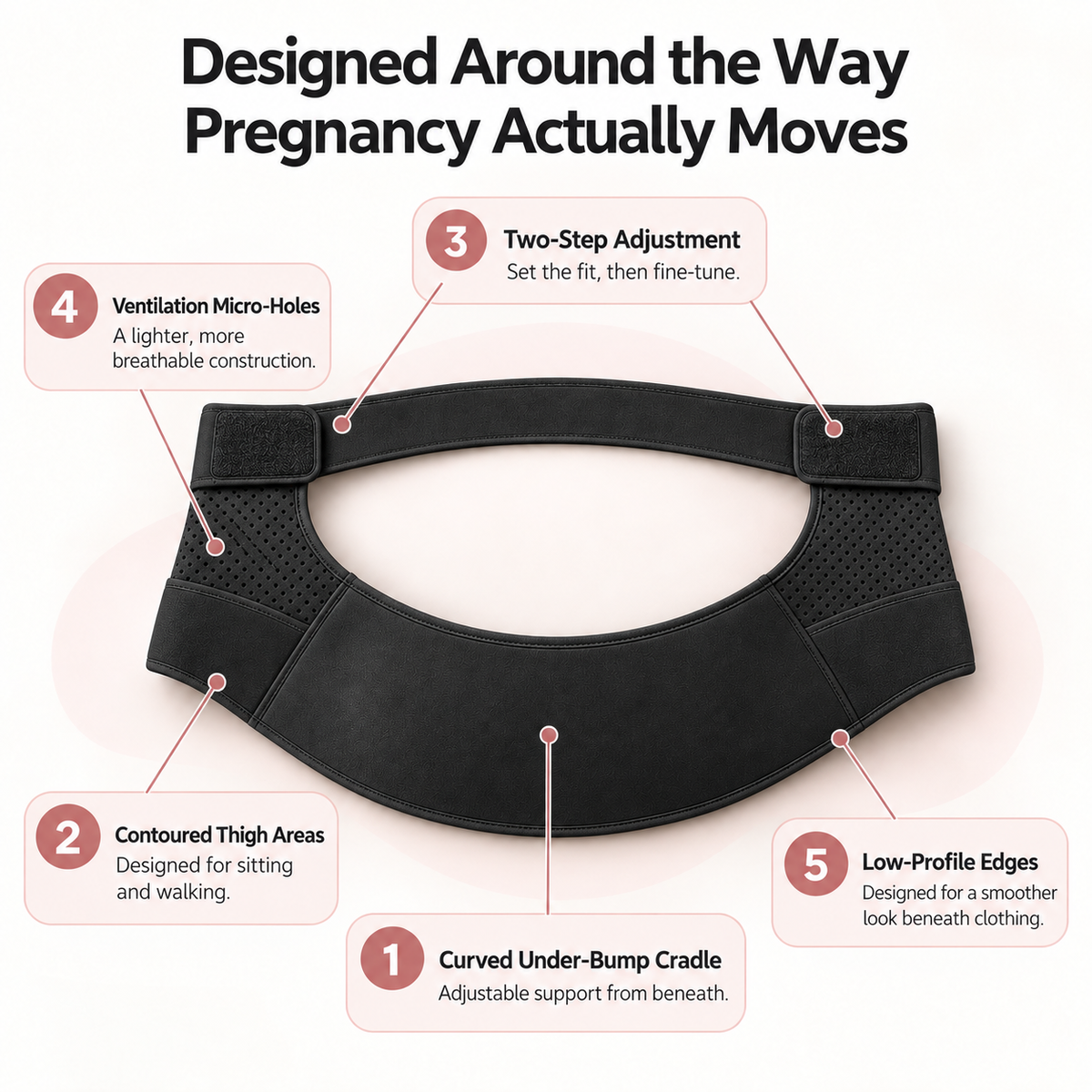 Trevona™ Pregnancy Belly Belt – Breathable, Adjustable Bump Support